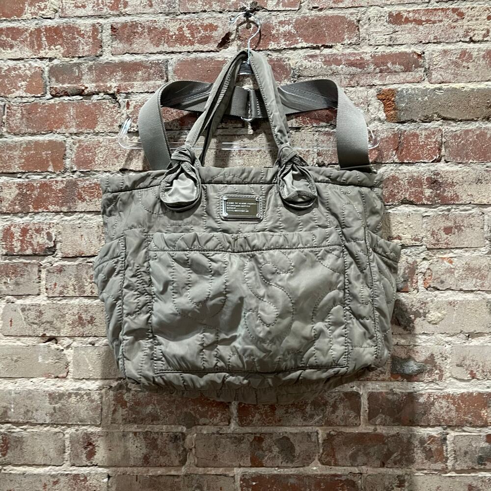 Marc by Marc Jacobs Quilted Gray Nylon Tote Crossbody Bag